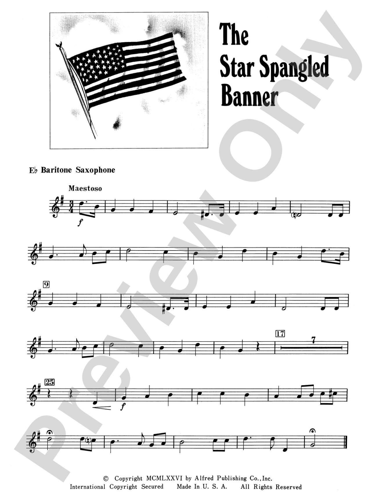 The Star Spangled Banner: E-flat Baritone Saxophone