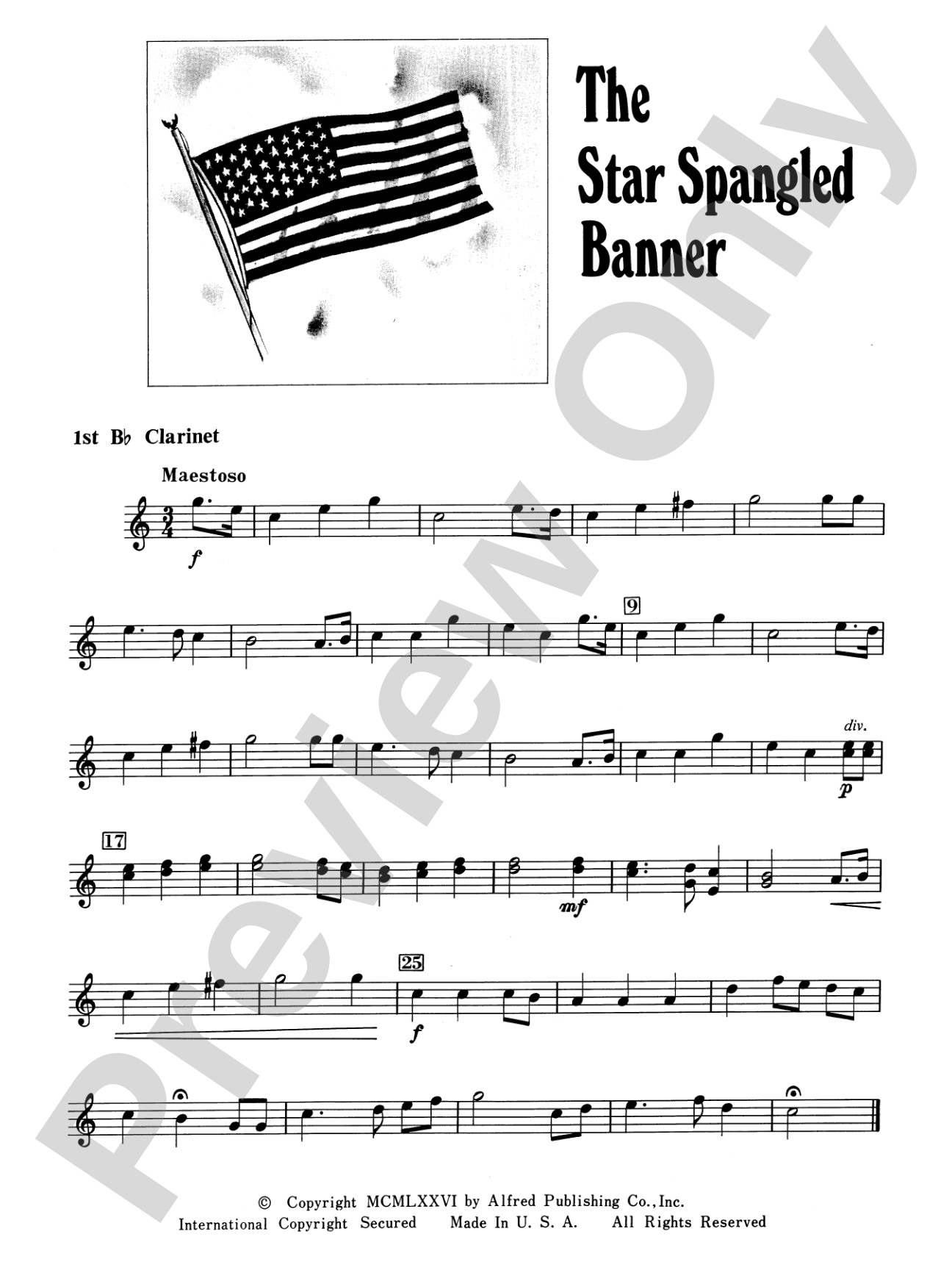 The Star Spangled Banner: 1st B-flat Clarinet