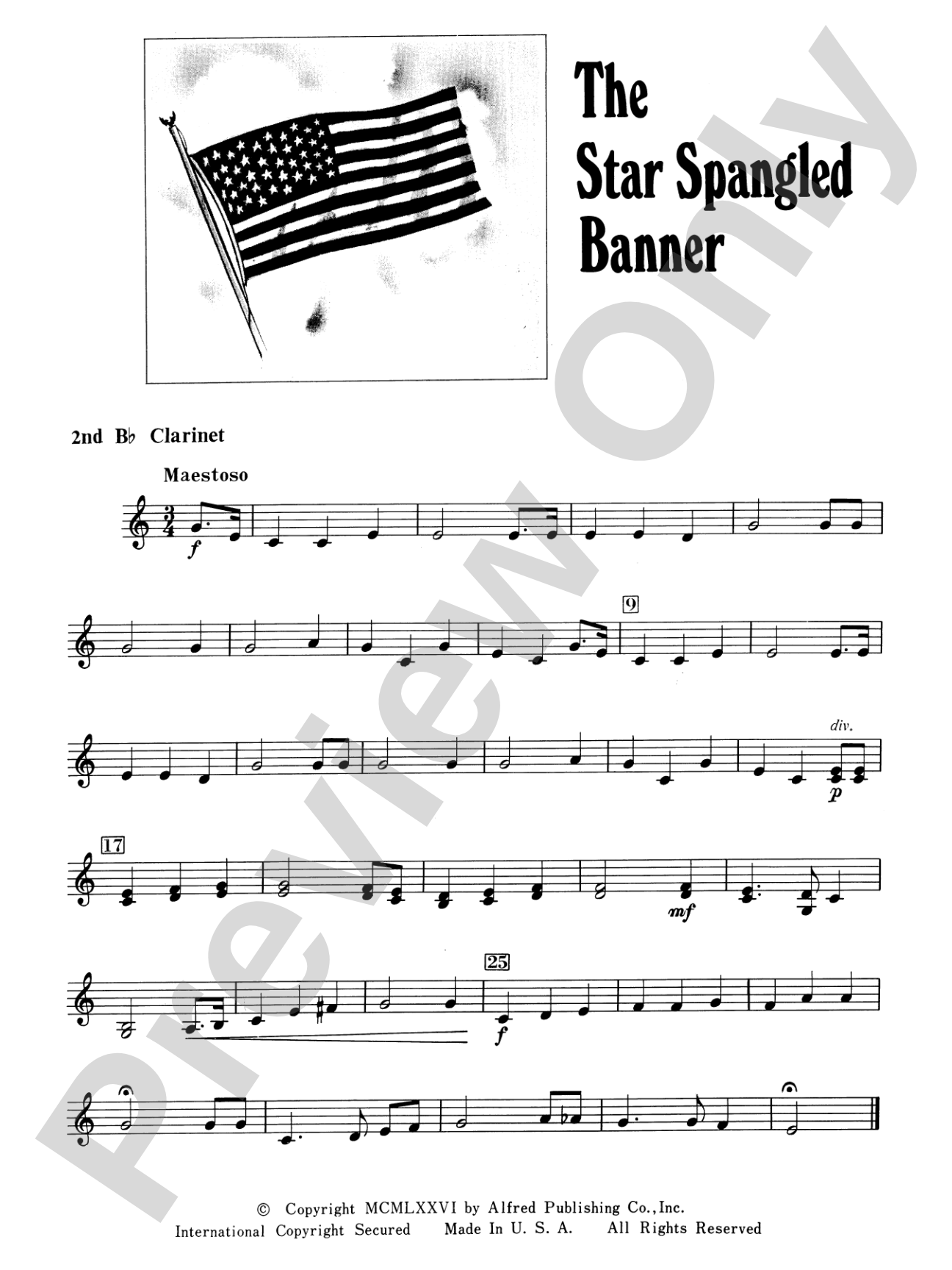 The Star Spangled Banner: 2nd B-flat Clarinet