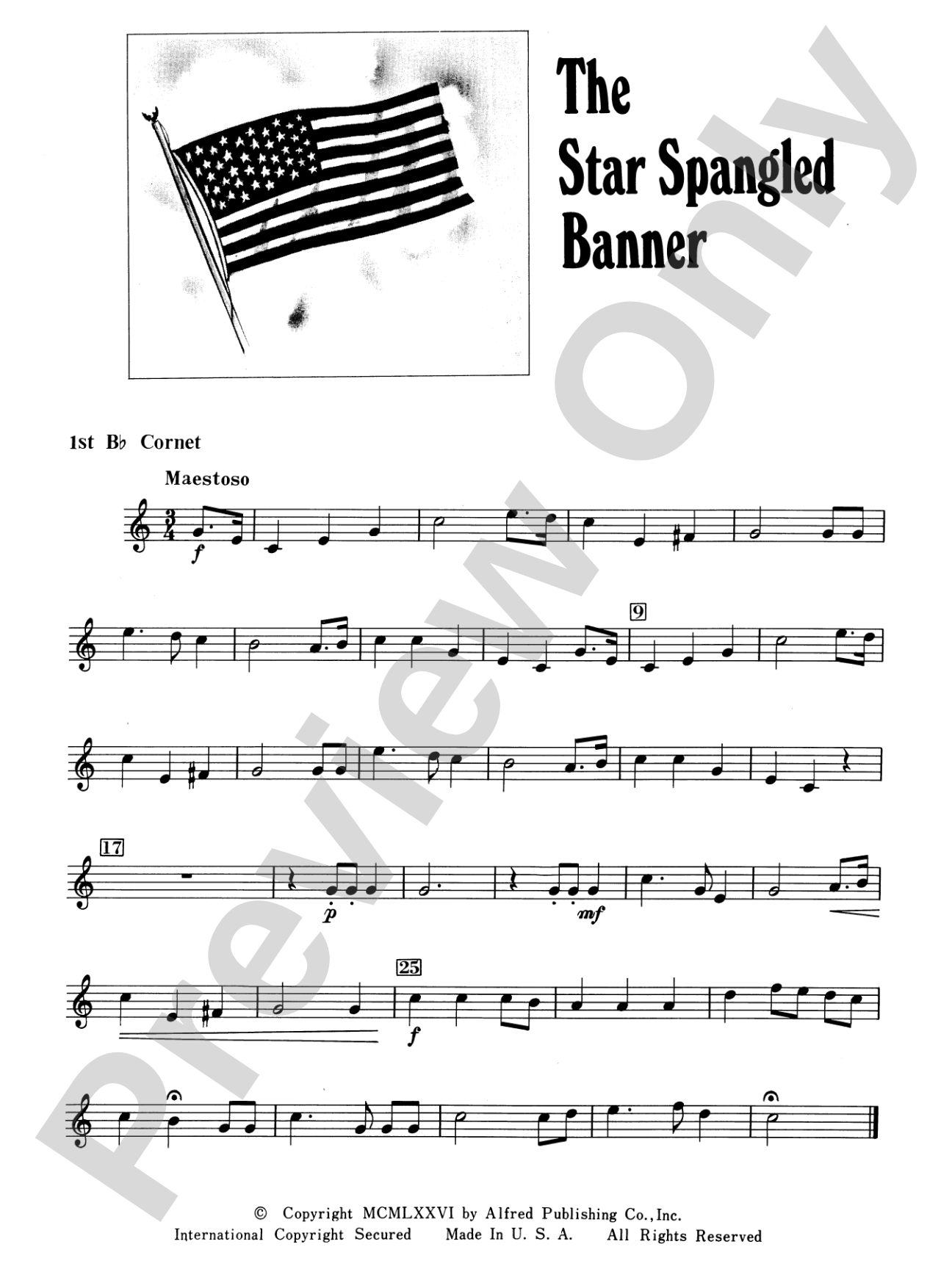 The Star Spangled Banner: 1st B-flat Cornet