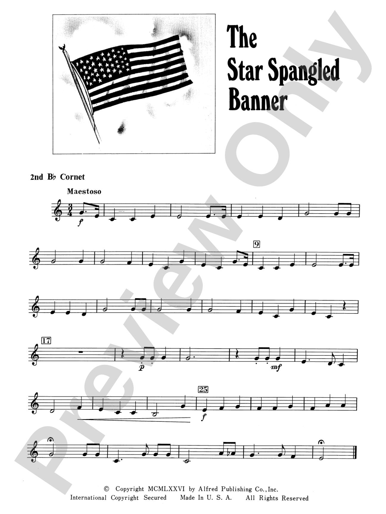 The Star Spangled Banner: 2nd B-flat Cornet