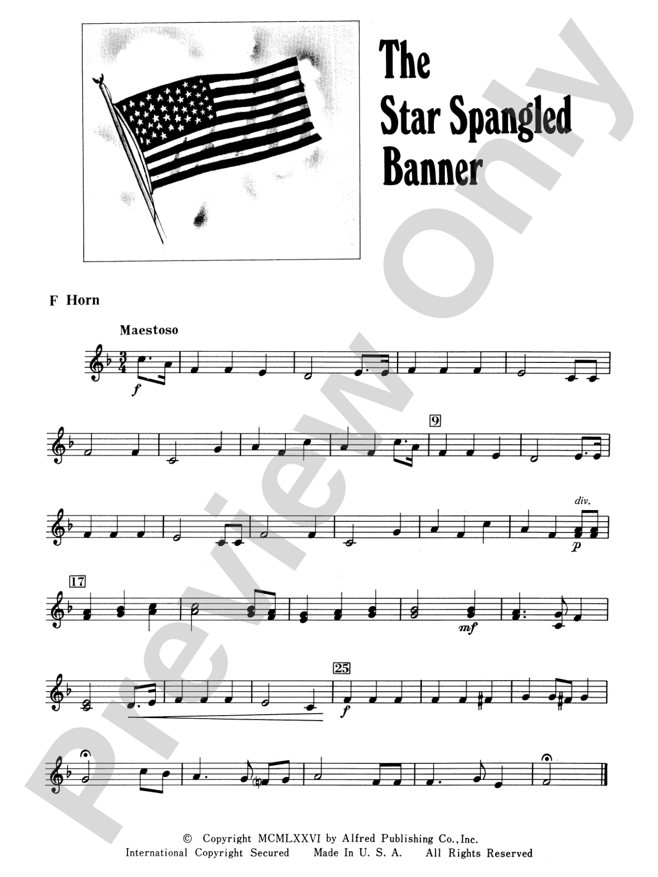 The Star Spangled Banner: 1st F Horn