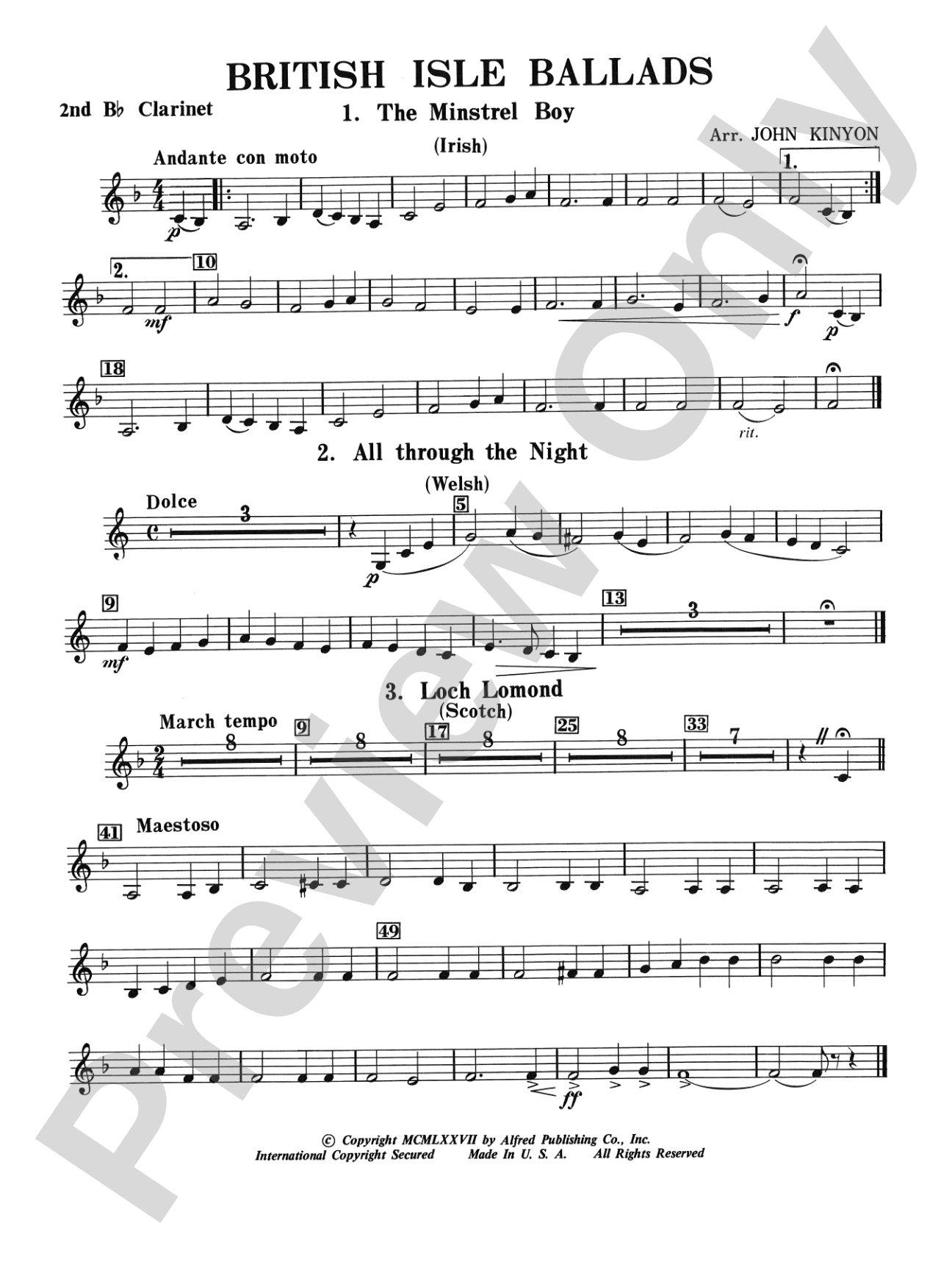 British Isle Ballads: 2nd B-flat Clarinet