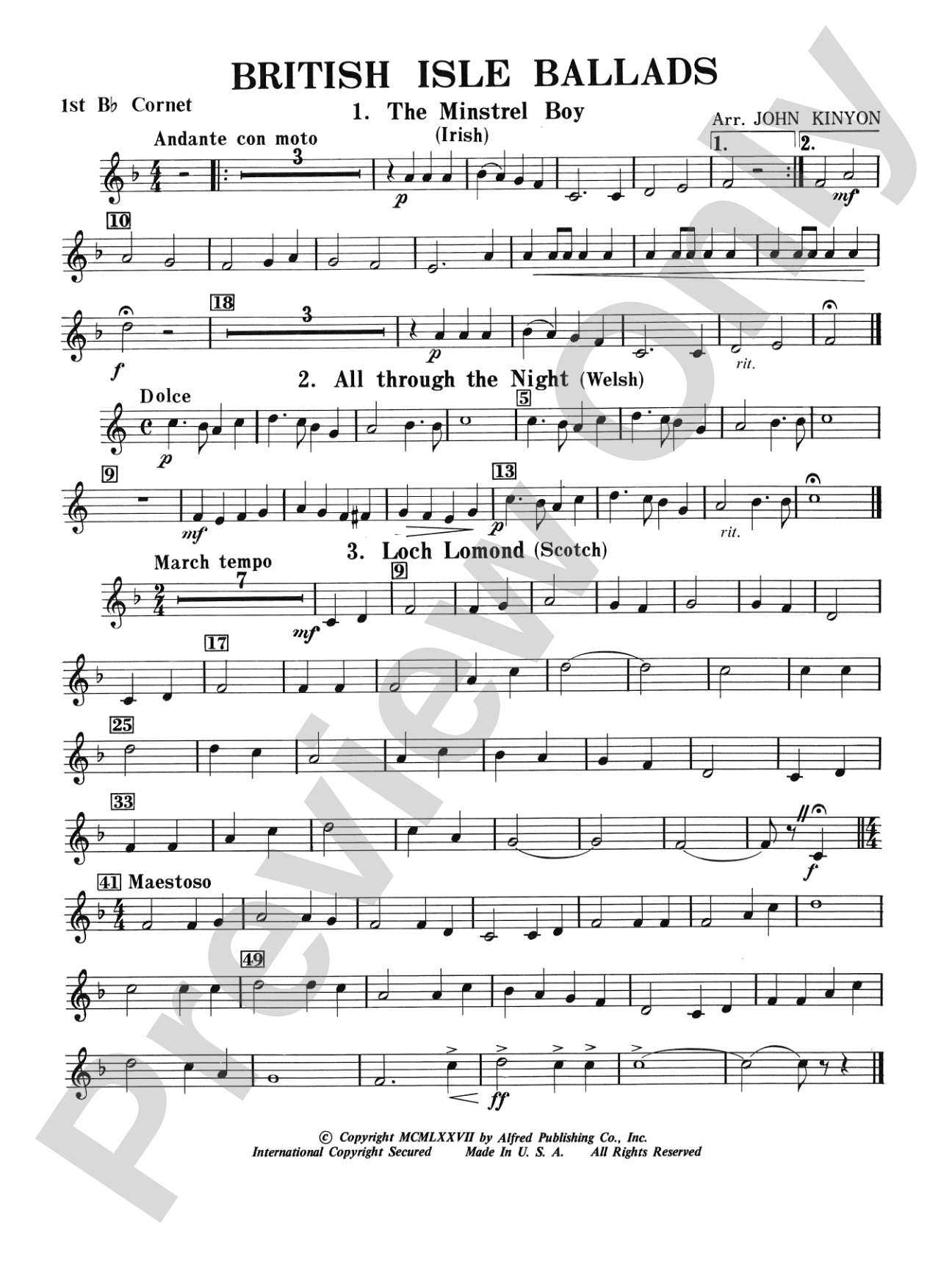 British Isle Ballads: 1st B-flat Cornet