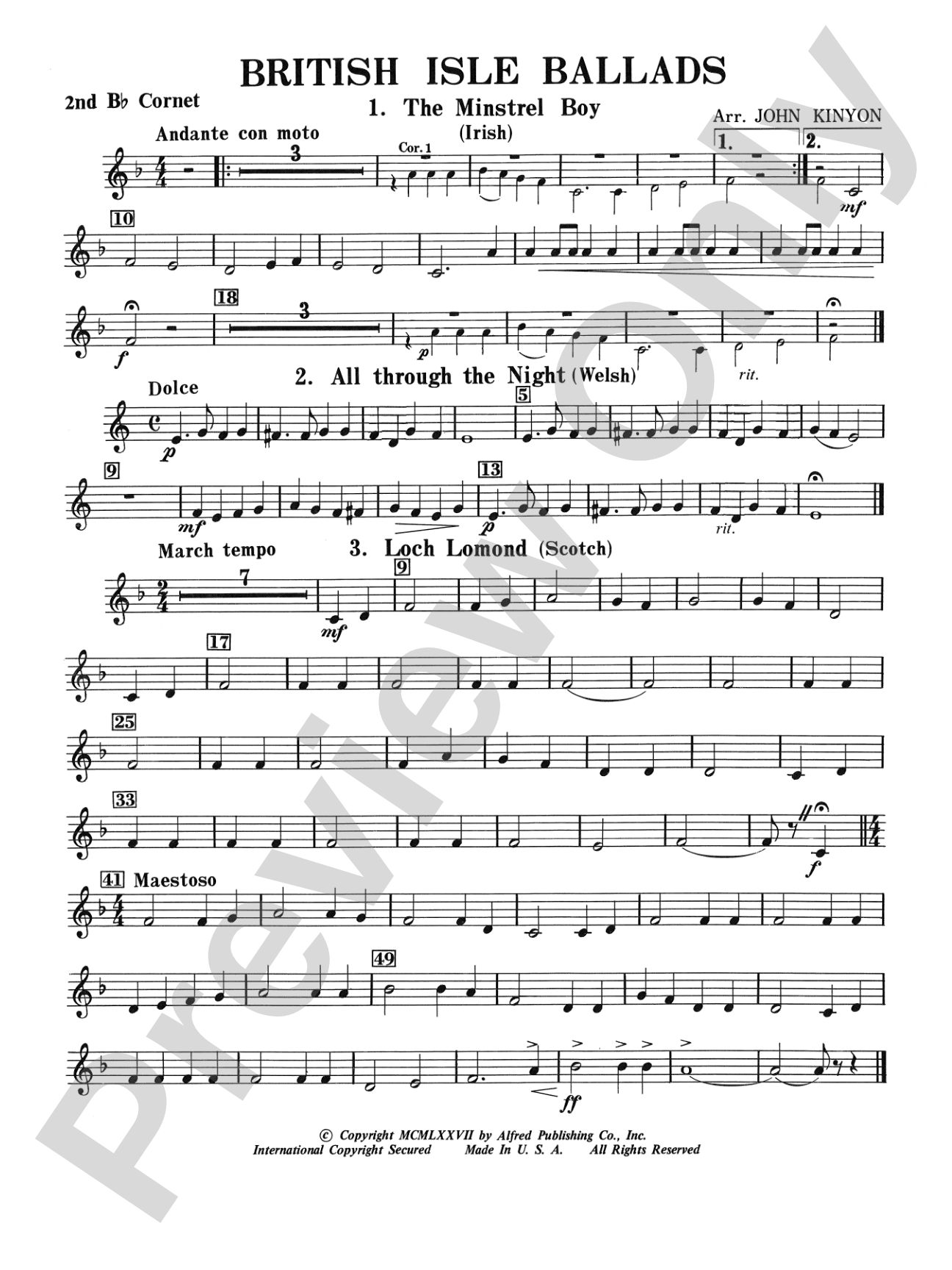 British Isle Ballads: 2nd B-flat Cornet