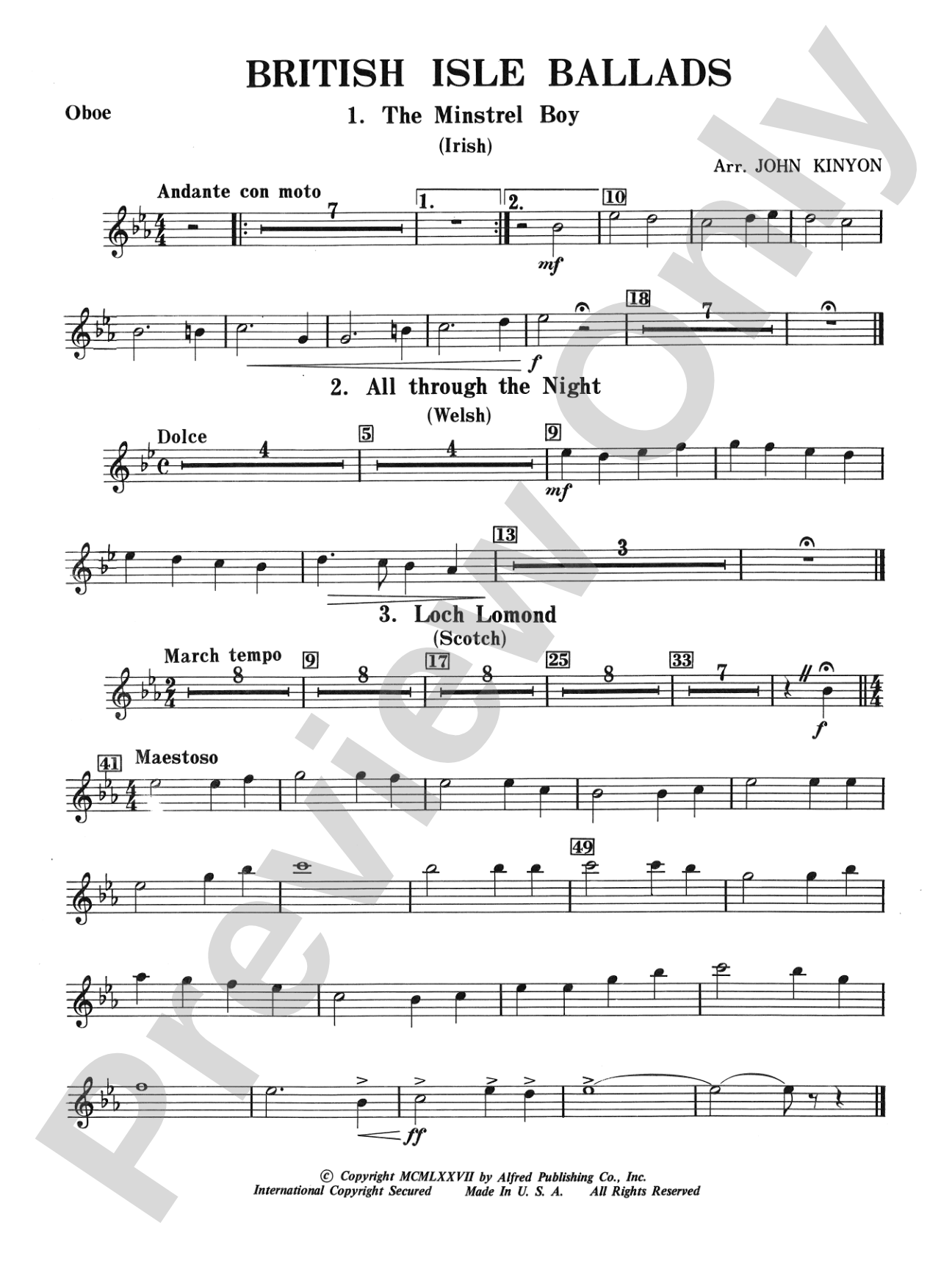 British Isle Ballads: Oboe