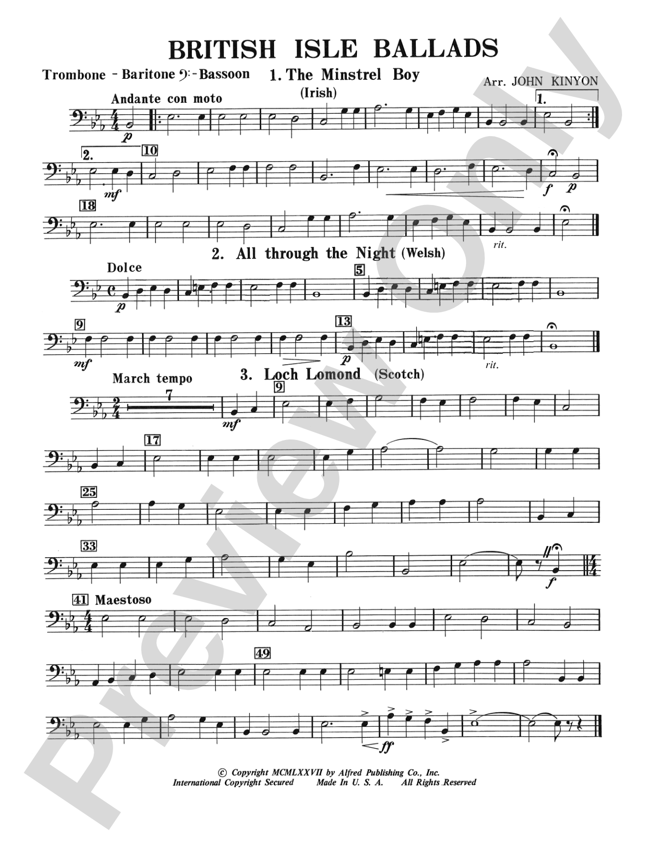 British Isle Ballads: 1st Trombone
