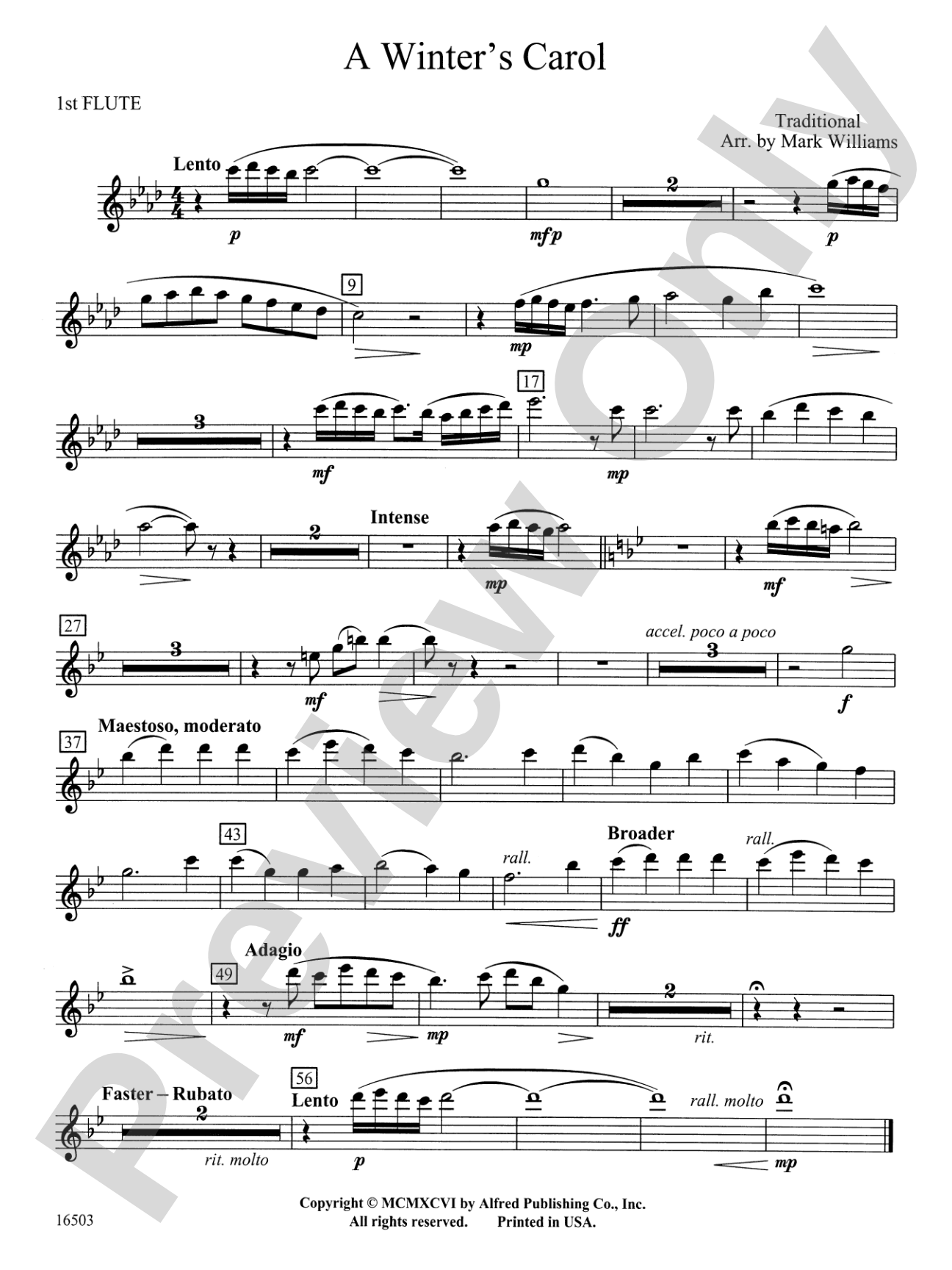A Winter's Carol: Flute