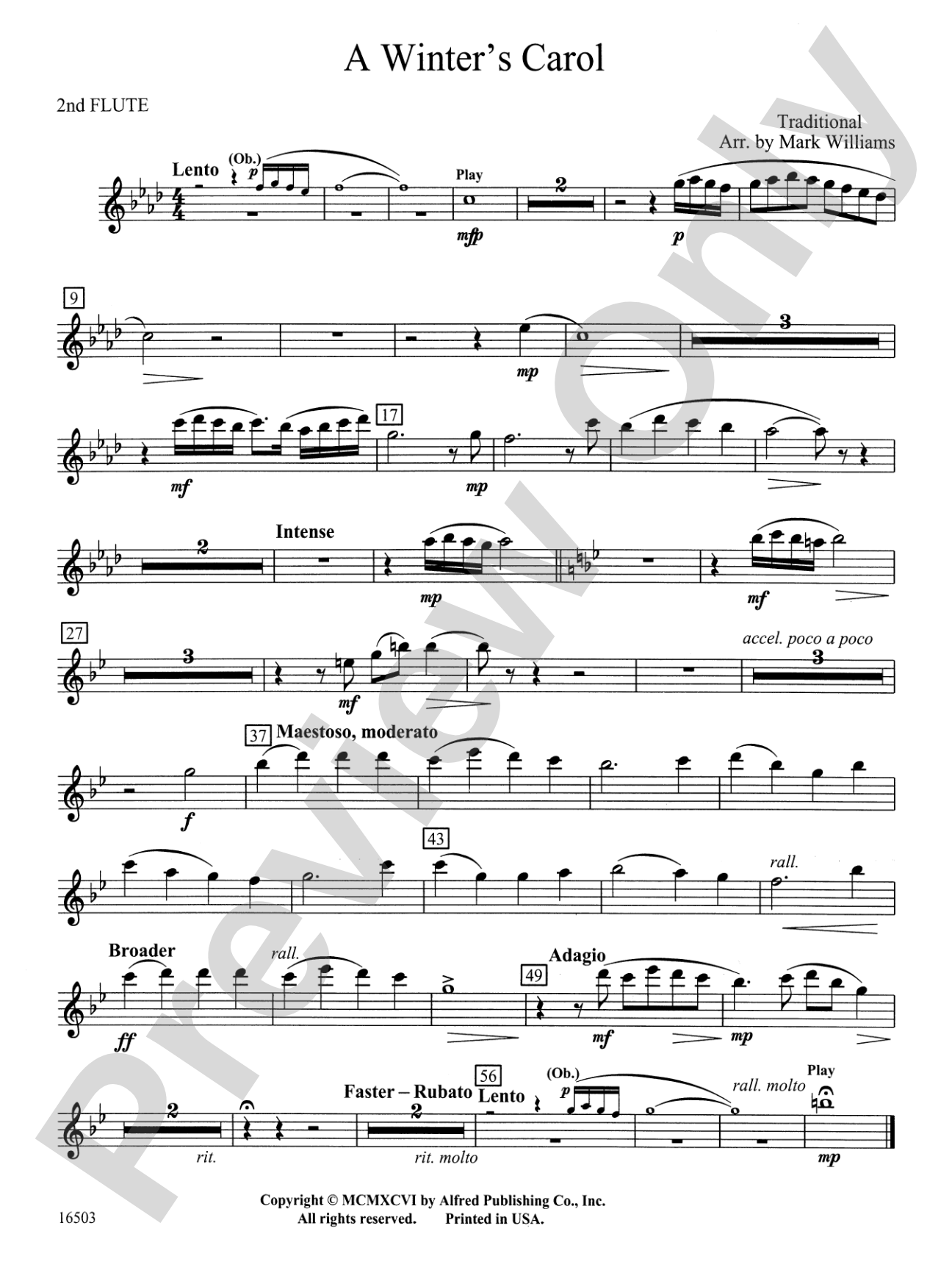 A Winter's Carol: 2nd Flute