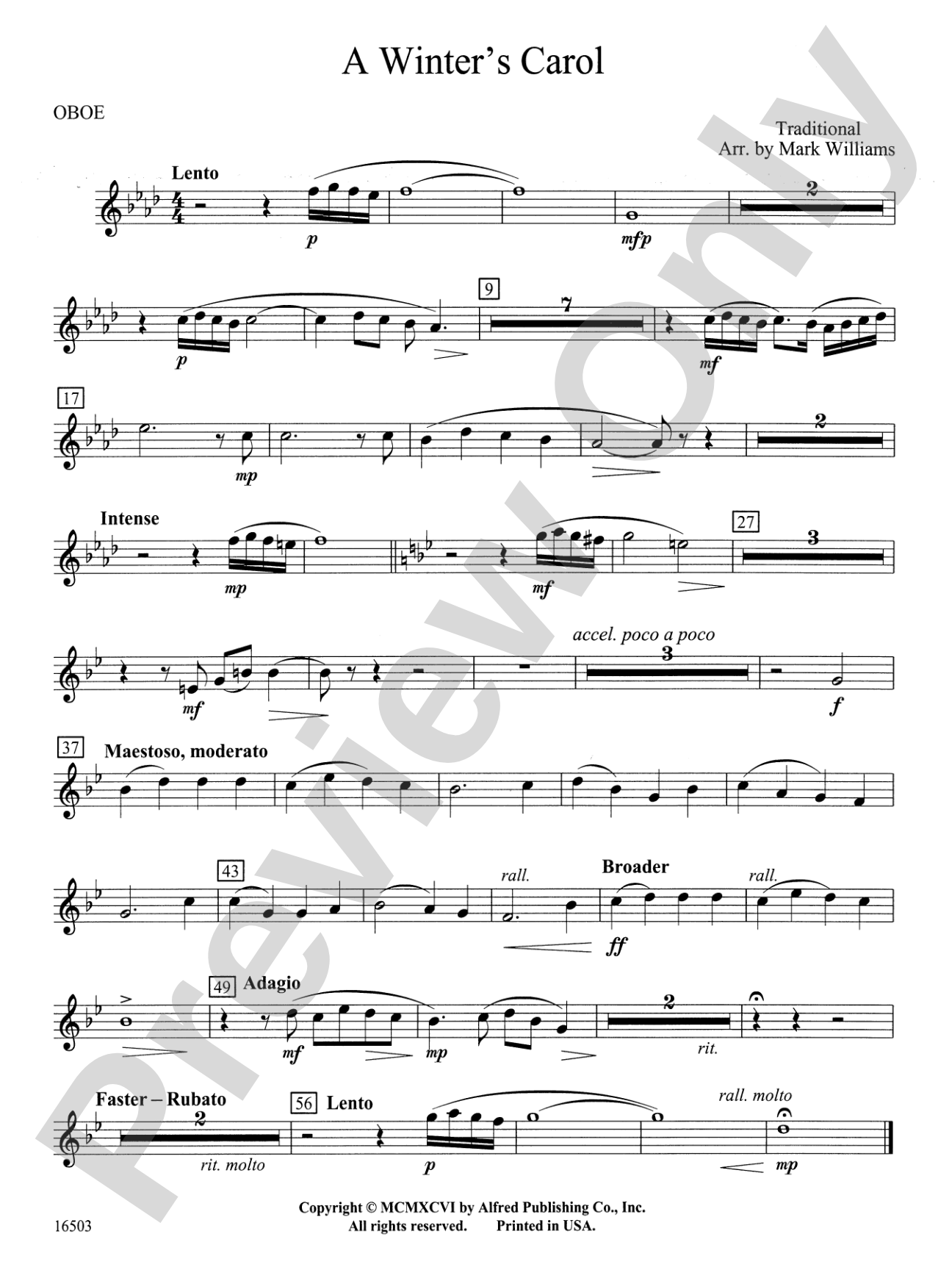 A Winter's Carol: Oboe