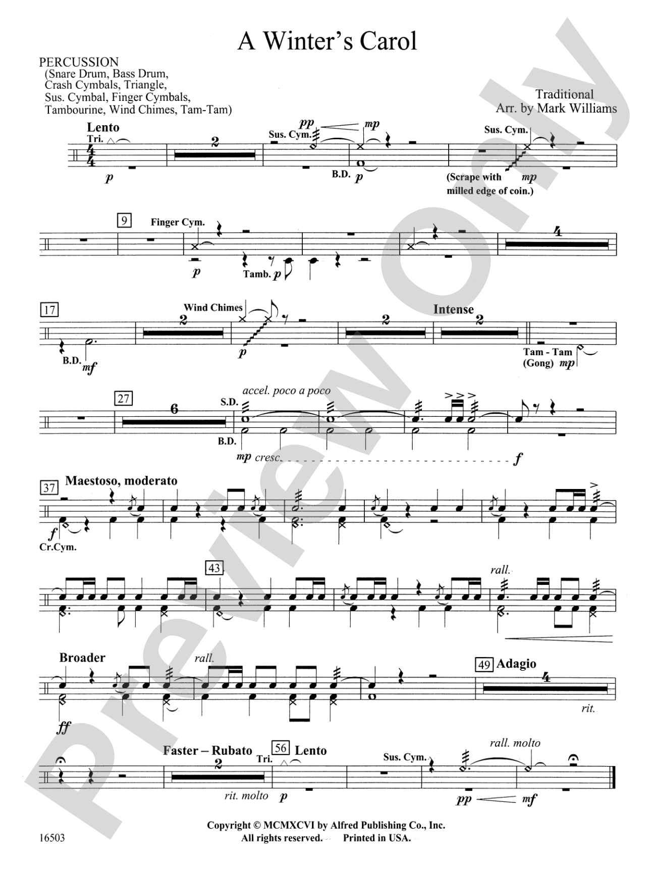 A Winter's Carol: 1st Percussion
