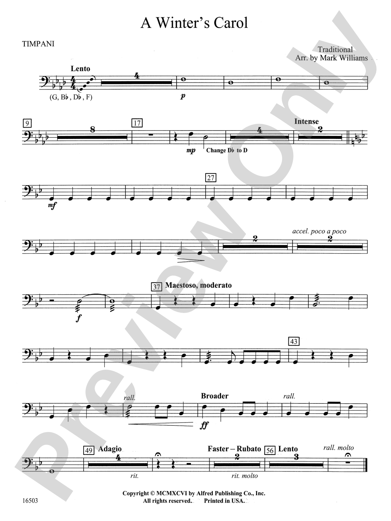 A Winter's Carol: Timpani