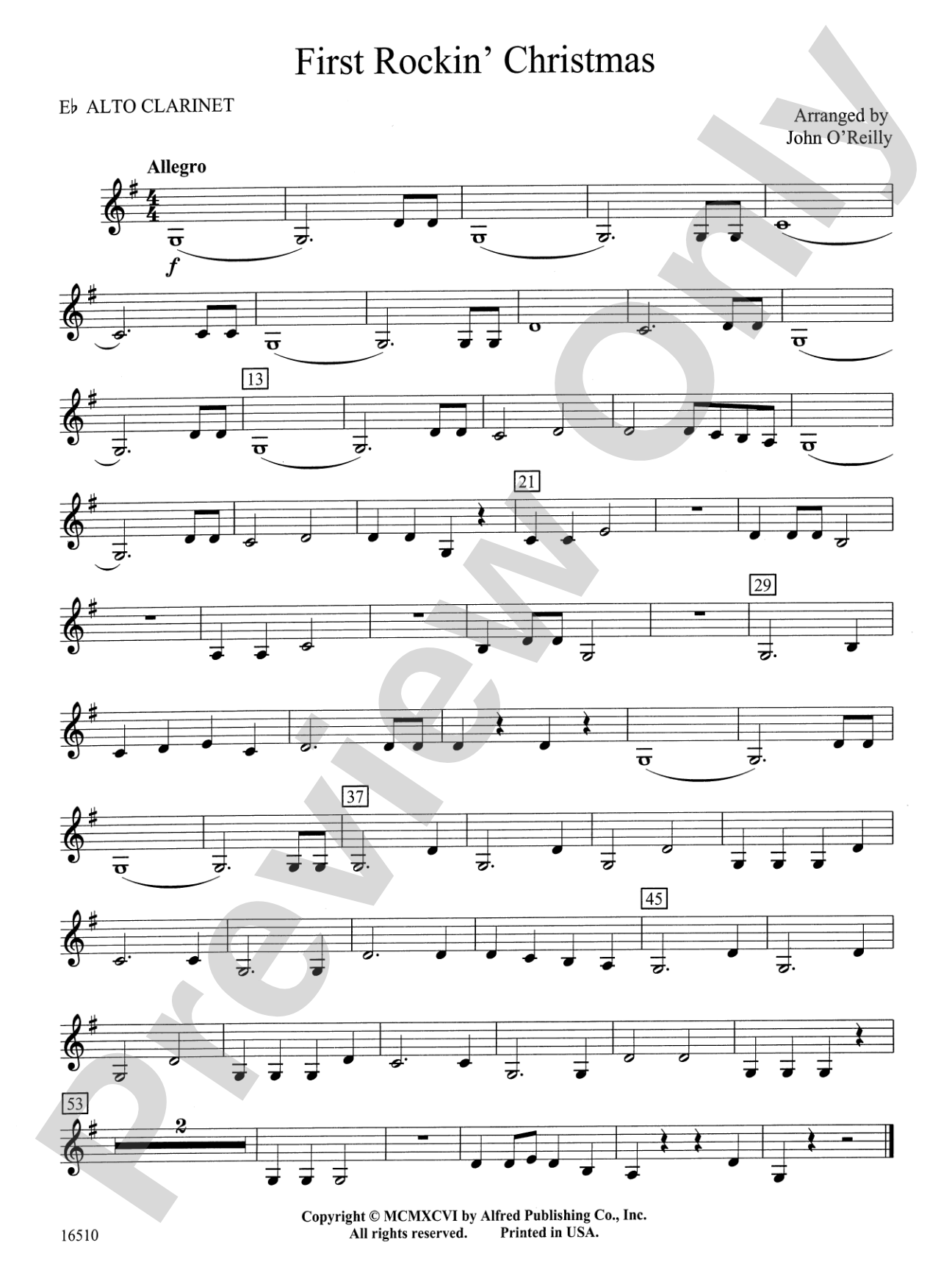 First Rockin' Christmas: E-flat Alto Clarinet