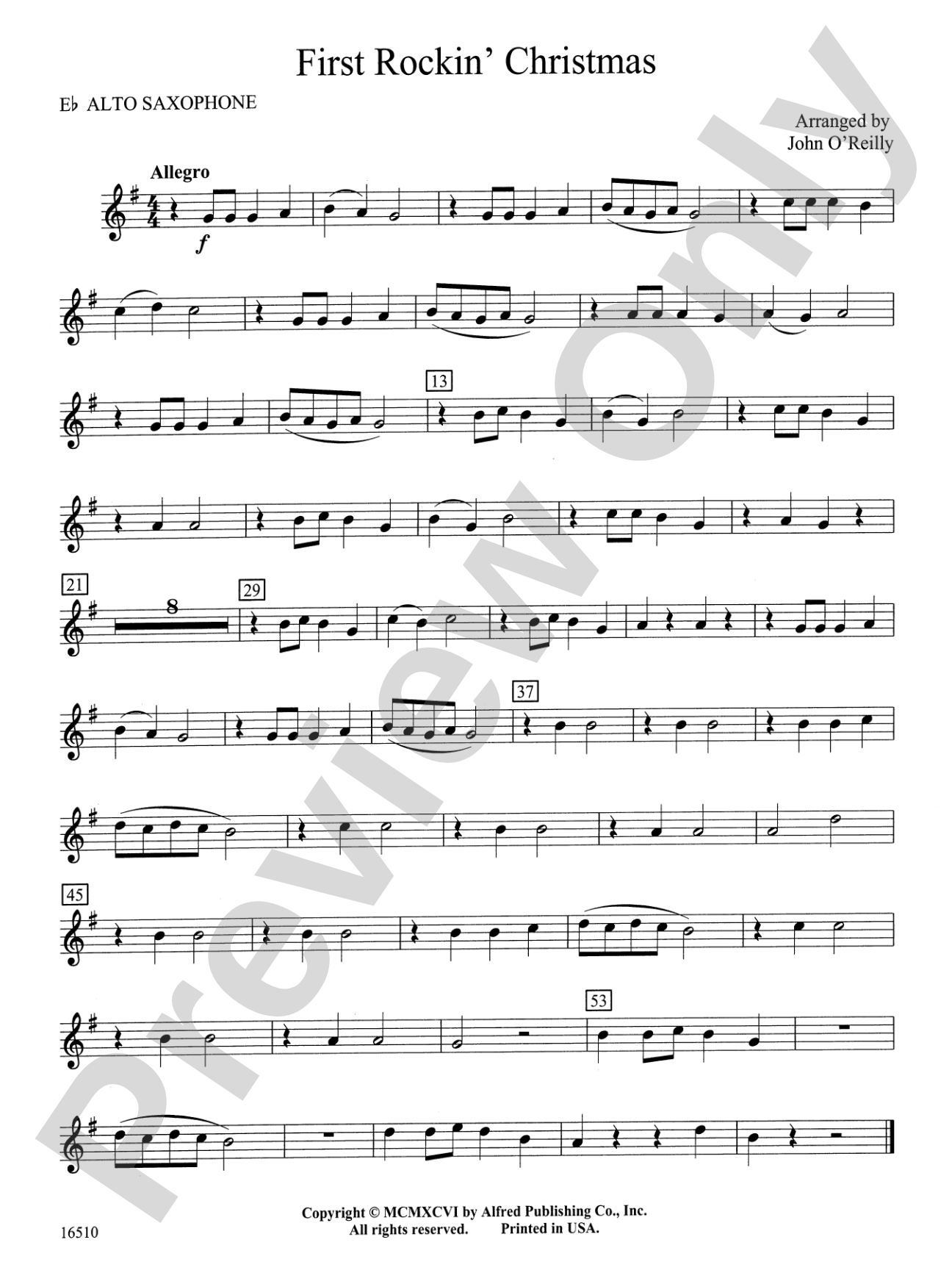 First Rockin' Christmas: E-flat Alto Saxophone