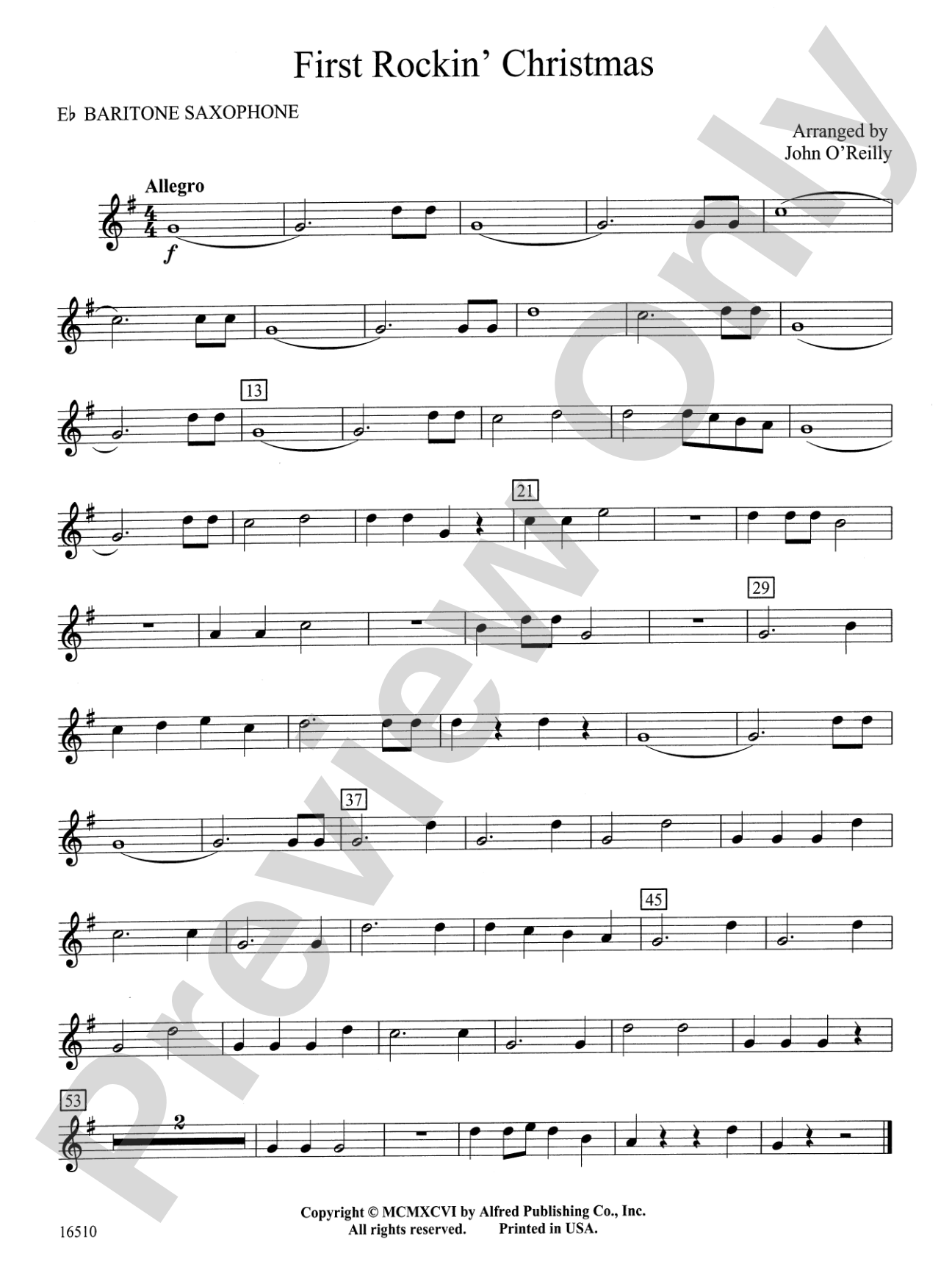 First Rockin' Christmas: E-flat Baritone Saxophone