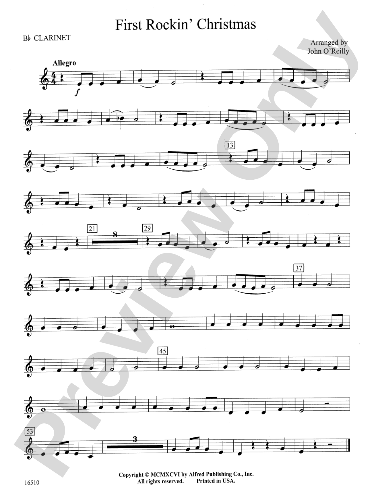 First Rockin' Christmas: 1st B-flat Clarinet