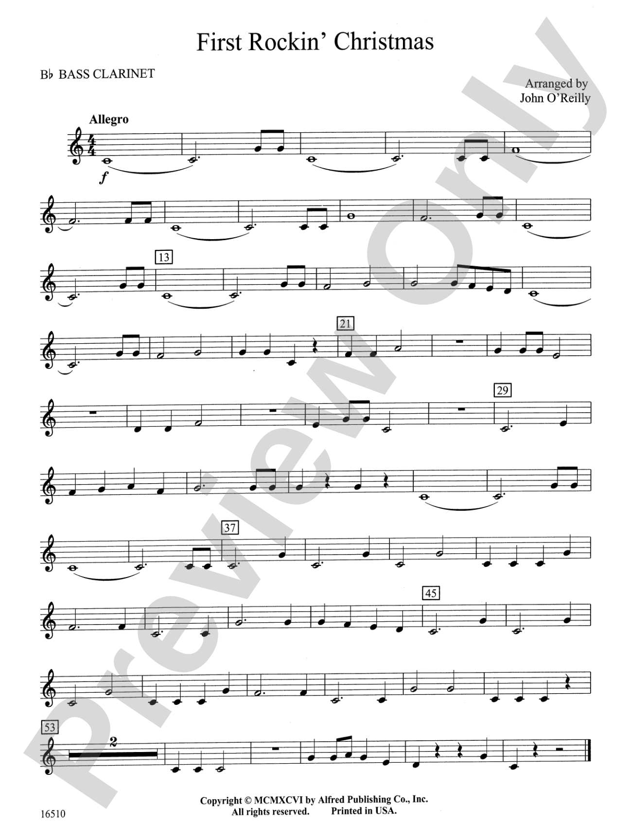 First Rockin' Christmas: B-flat Bass Clarinet