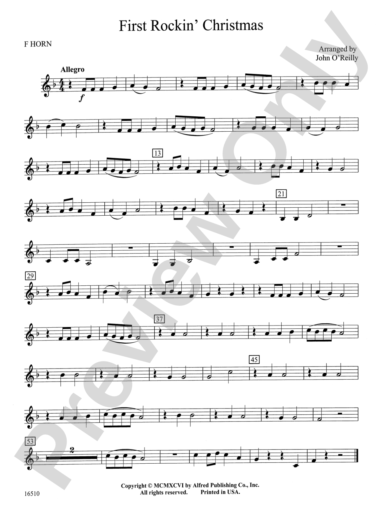 First Rockin' Christmas: 1st F Horn