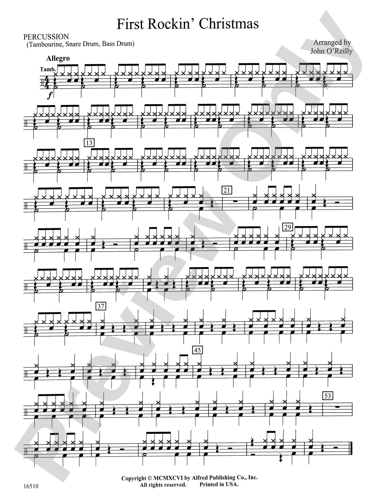 First Rockin' Christmas: 1st Percussion