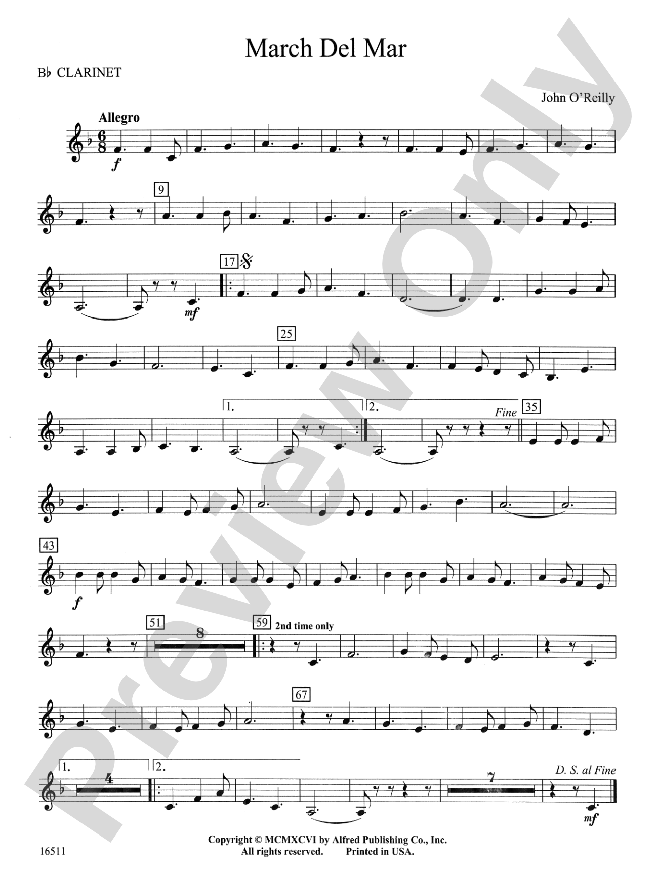March Del Mar: 1st B-flat Clarinet
