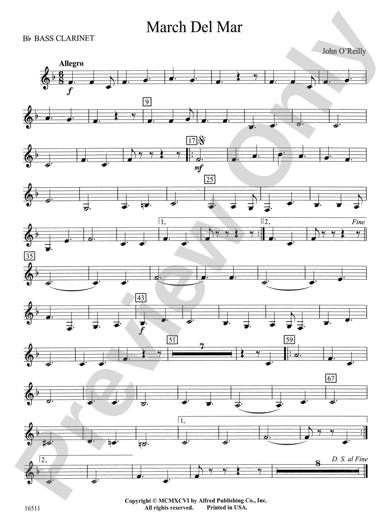 March Del Mar: B-flat Bass Clarinet