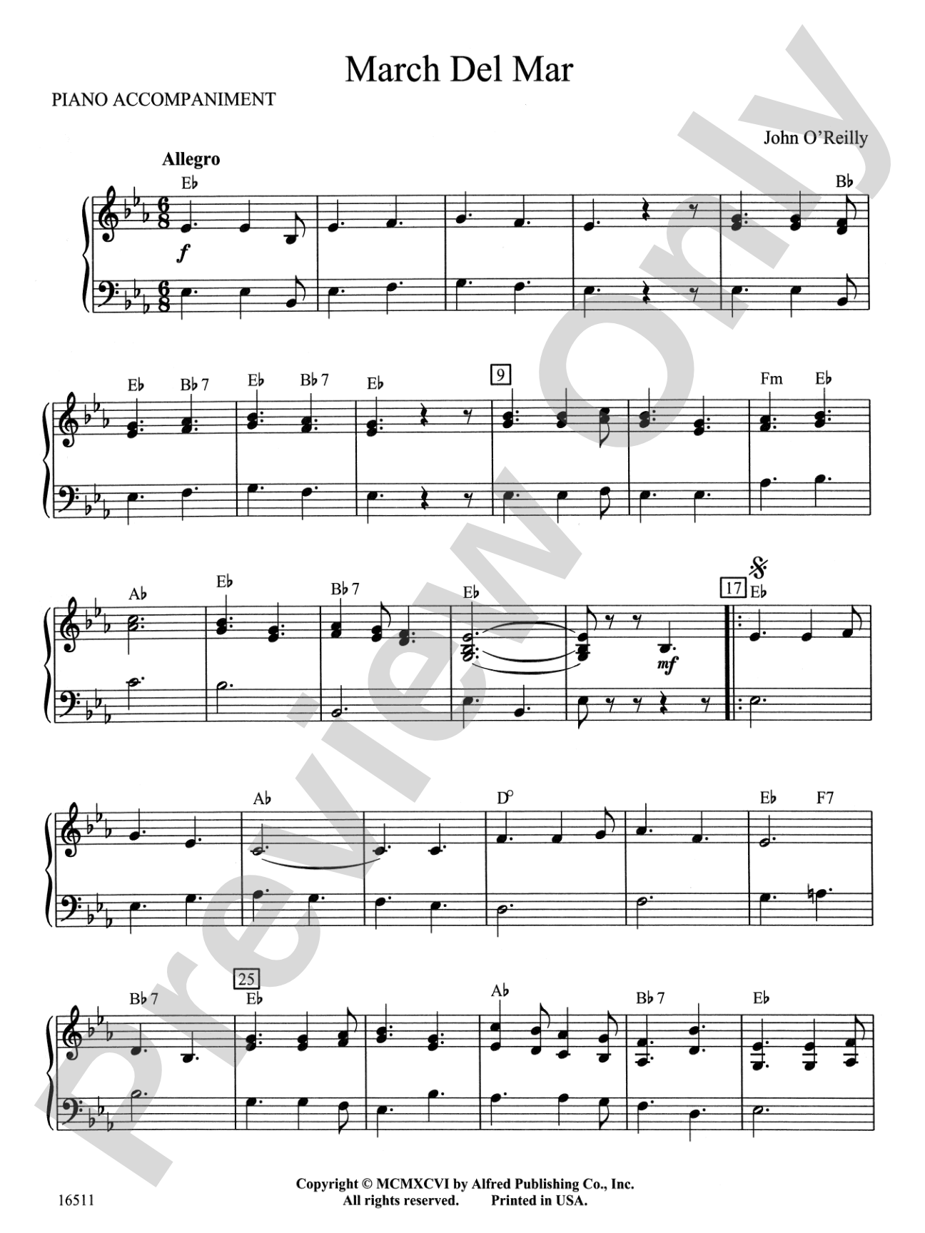 March Del Mar: Piano Accompaniment