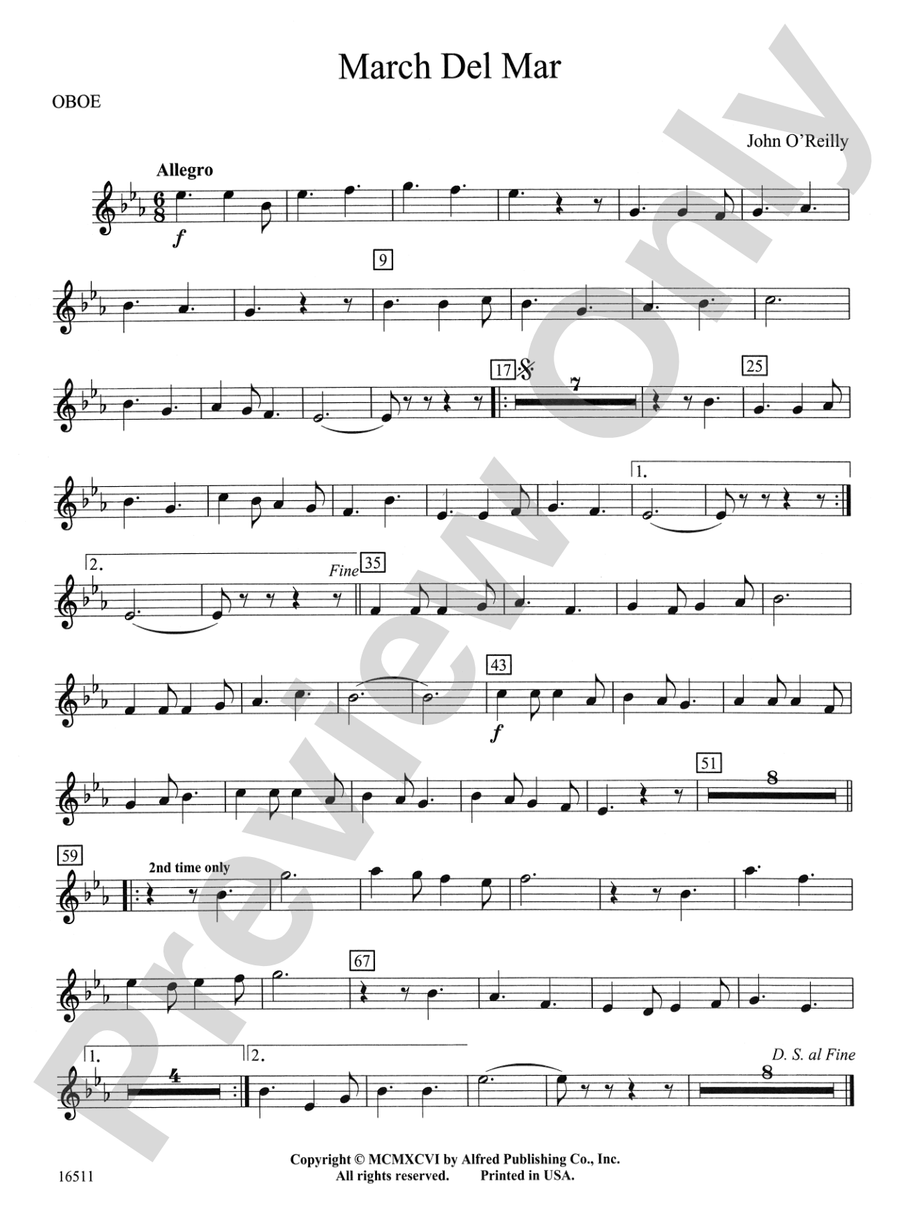 March Del Mar: Oboe