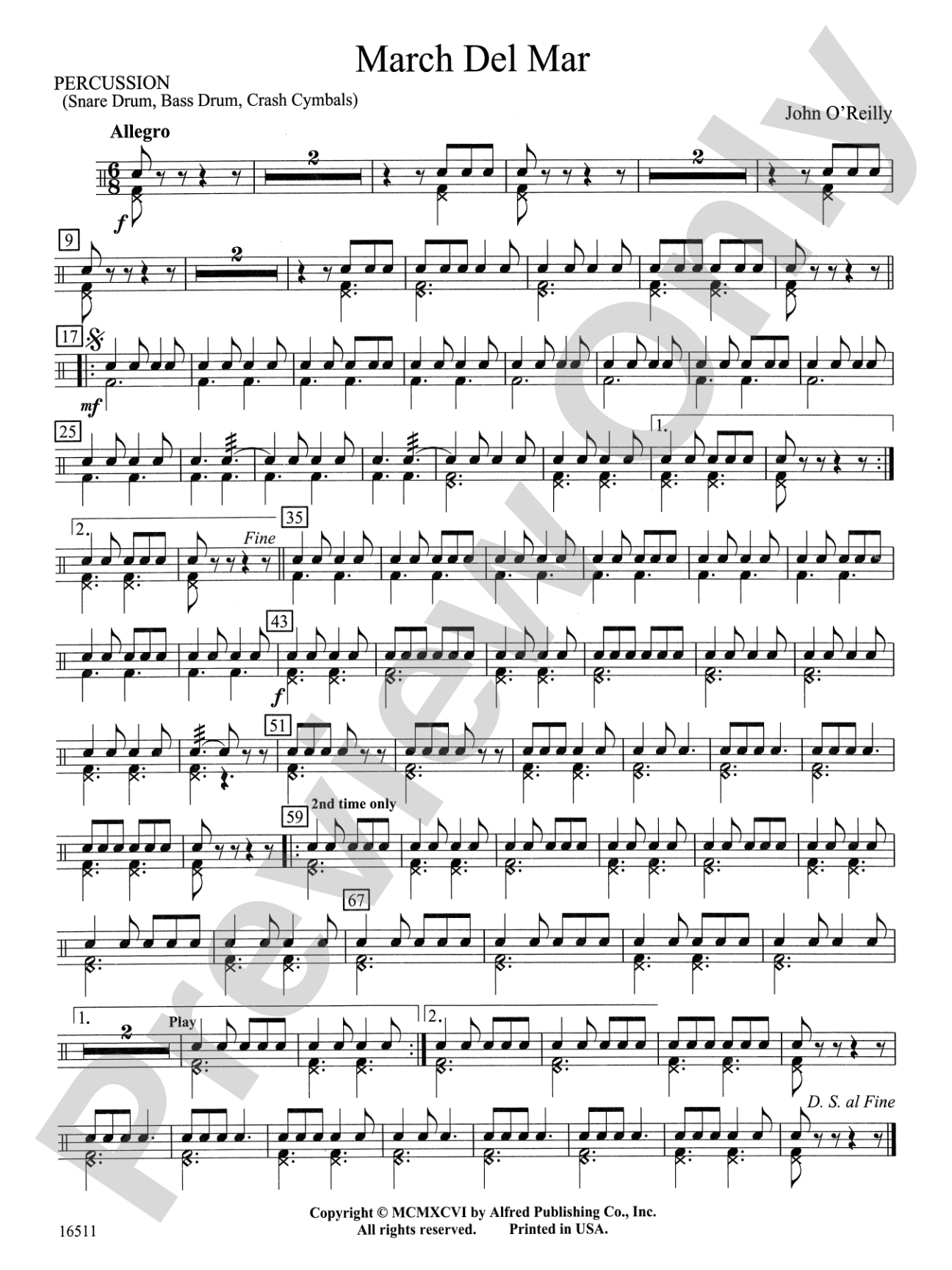 March Del Mar: 1st Percussion
