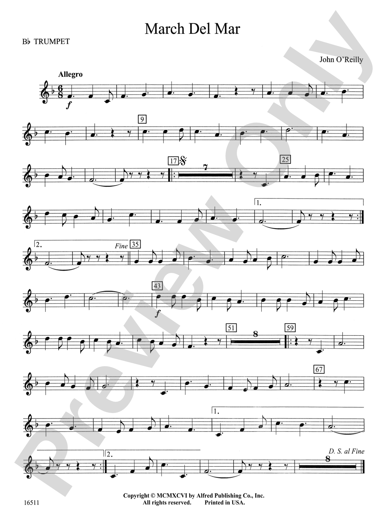 March Del Mar: 1st B-flat Trumpet