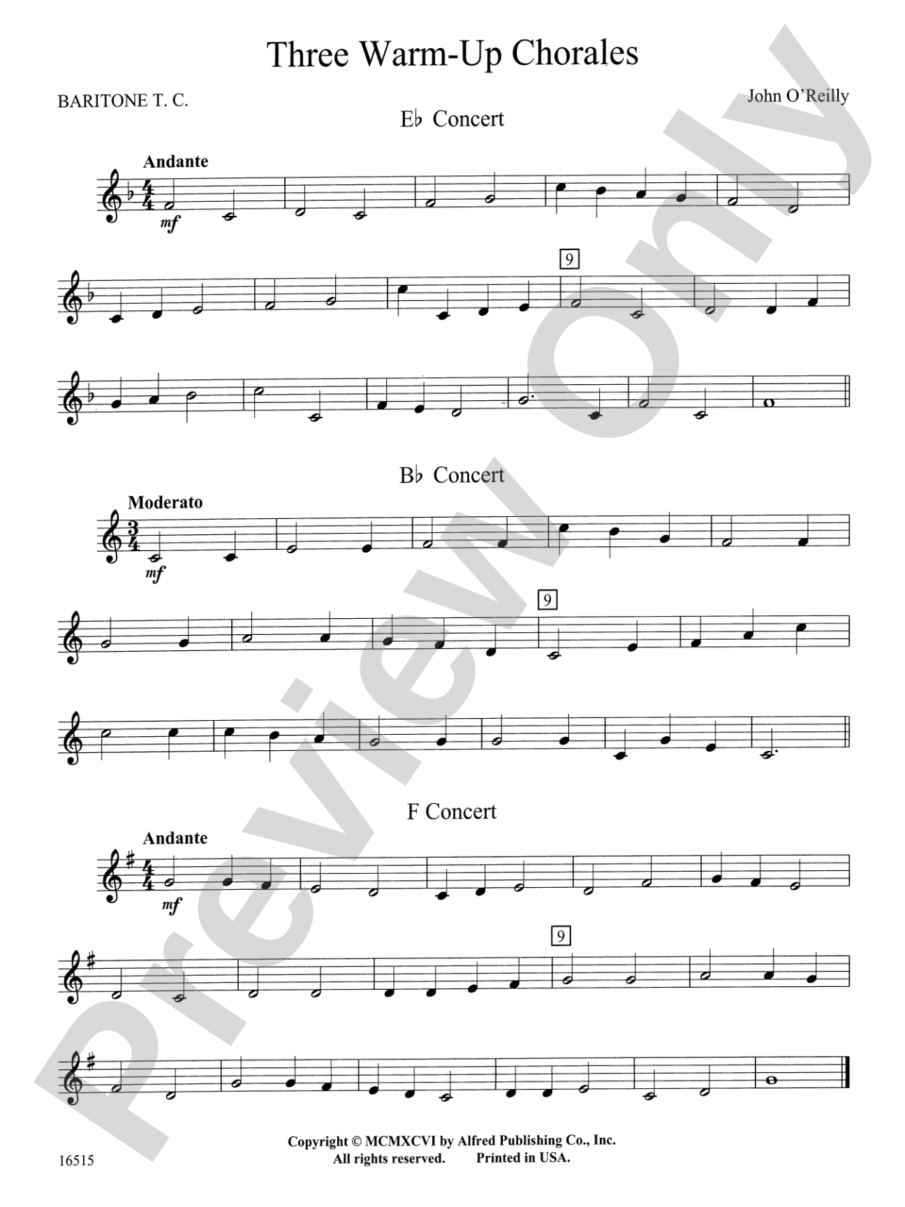 Three Warm-Up Chorales: Baritone T.C.
