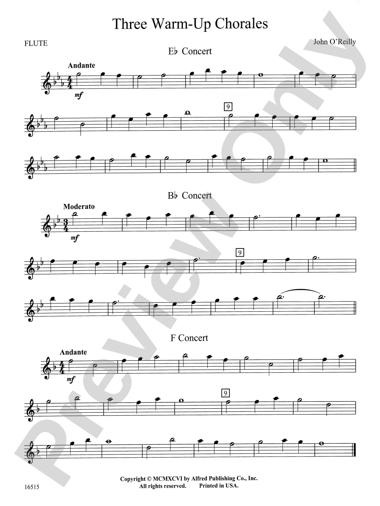 Three Warm-Up Chorales: Flute