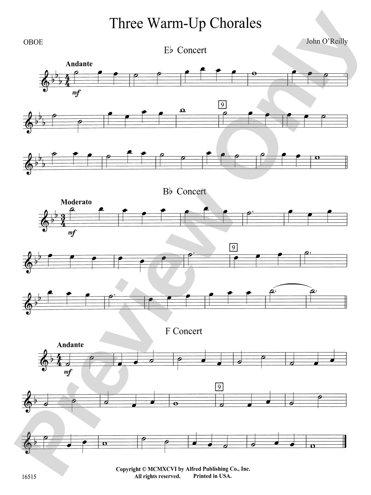 Three Warm-Up Chorales: Oboe