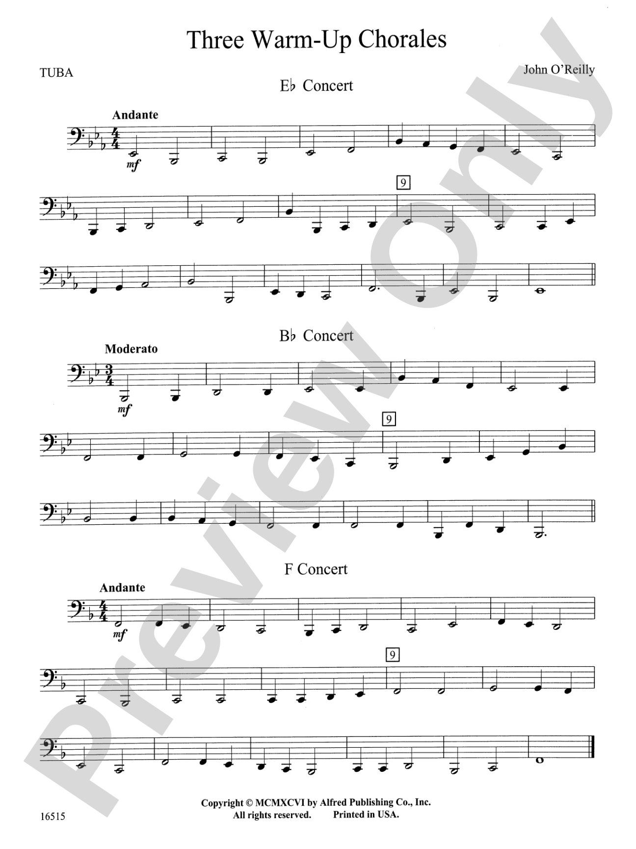 Three Warm-Up Chorales: Tuba