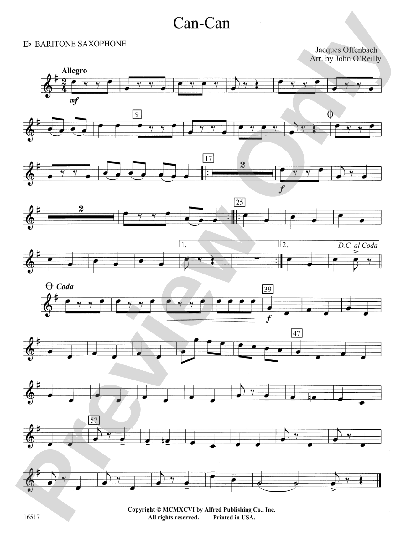 Can-Can: E-flat Baritone Saxophone