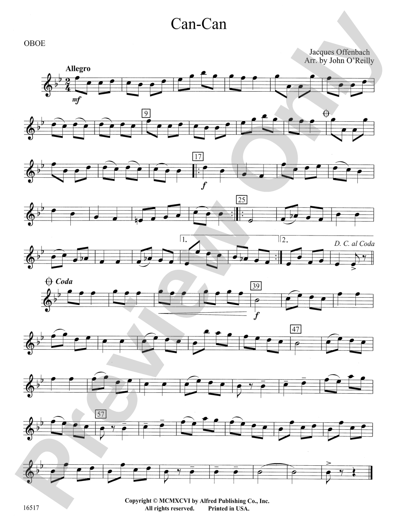 Can-Can: Oboe