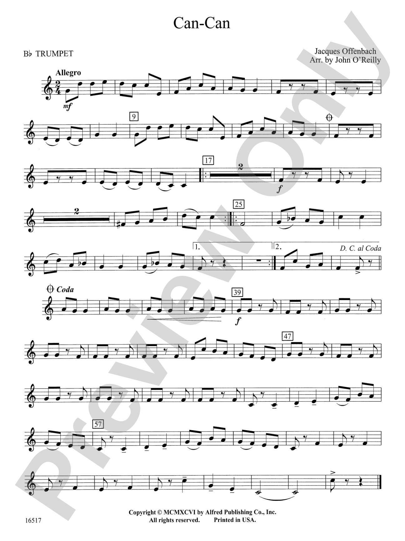 Can-Can: 1st B-flat Trumpet