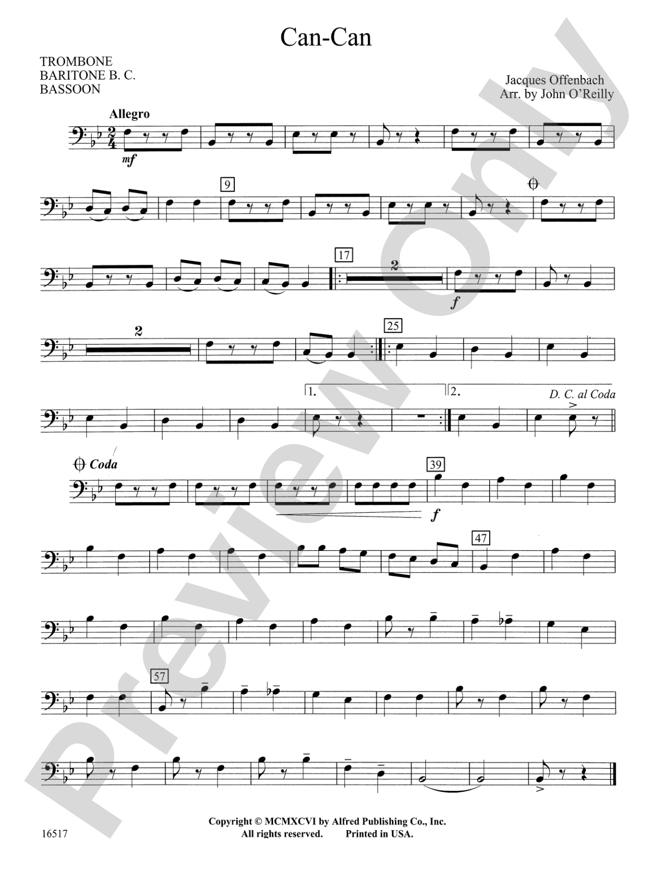 Can-Can: 1st Trombone