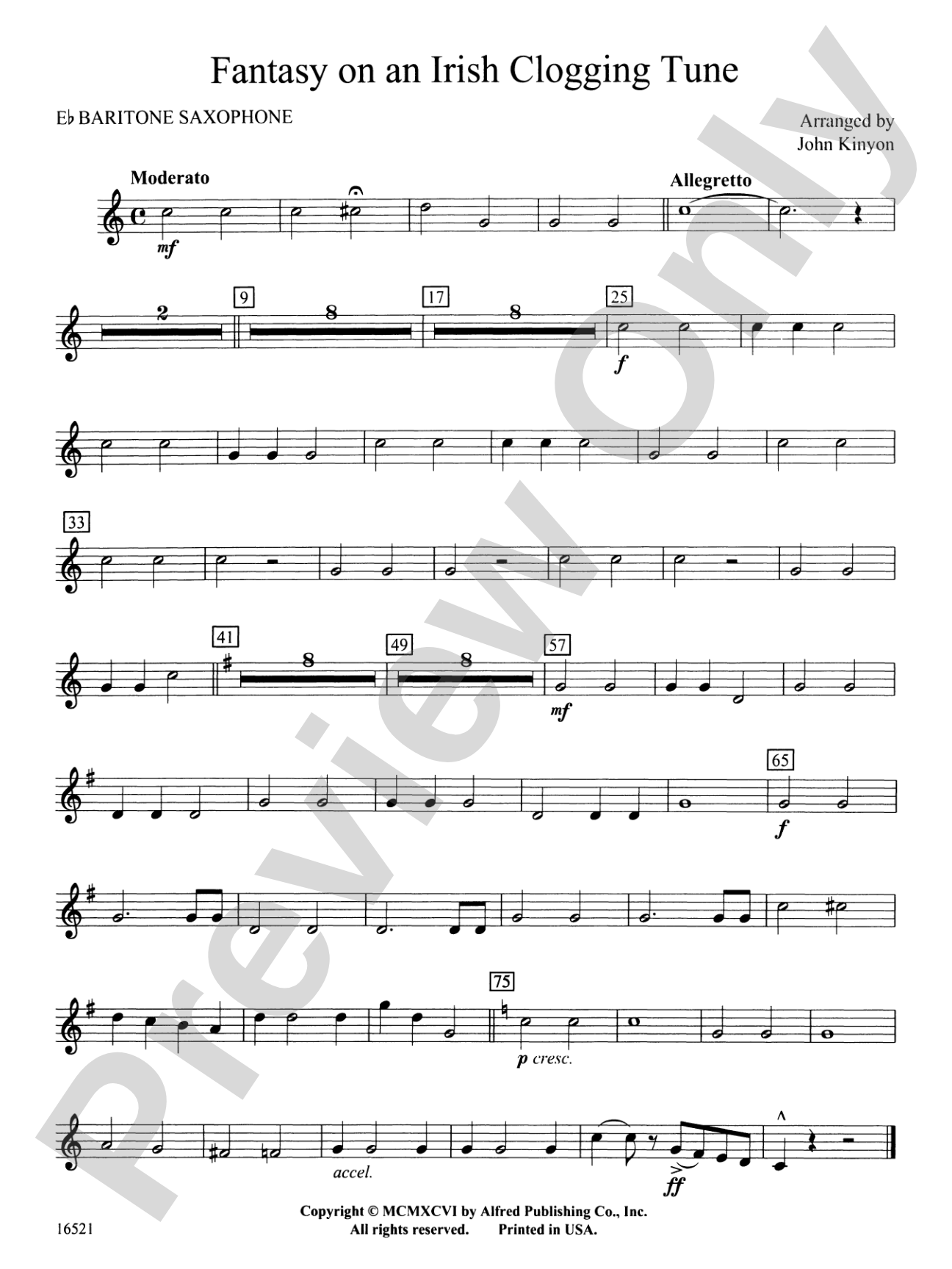 Fantasy on an Irish Clogging Tune: E-flat Baritone Saxophone