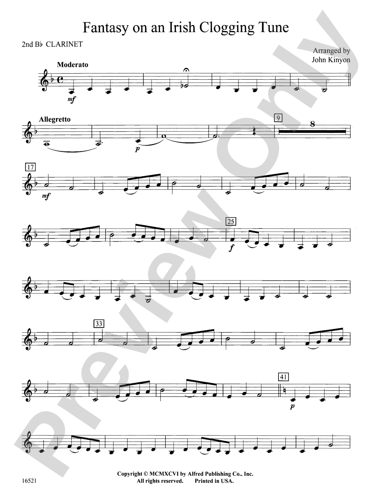 Fantasy on an Irish Clogging Tune: 2nd B-flat Clarinet
