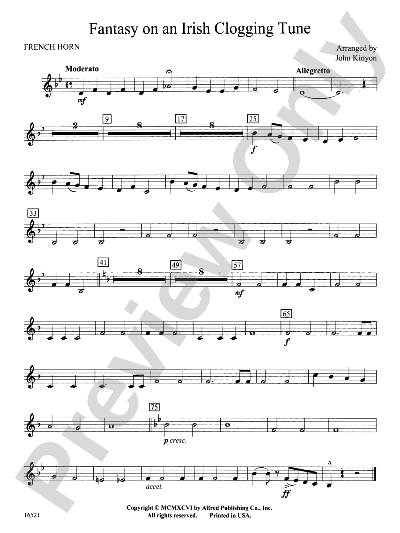 Fantasy on an Irish Clogging Tune: 1st F Horn