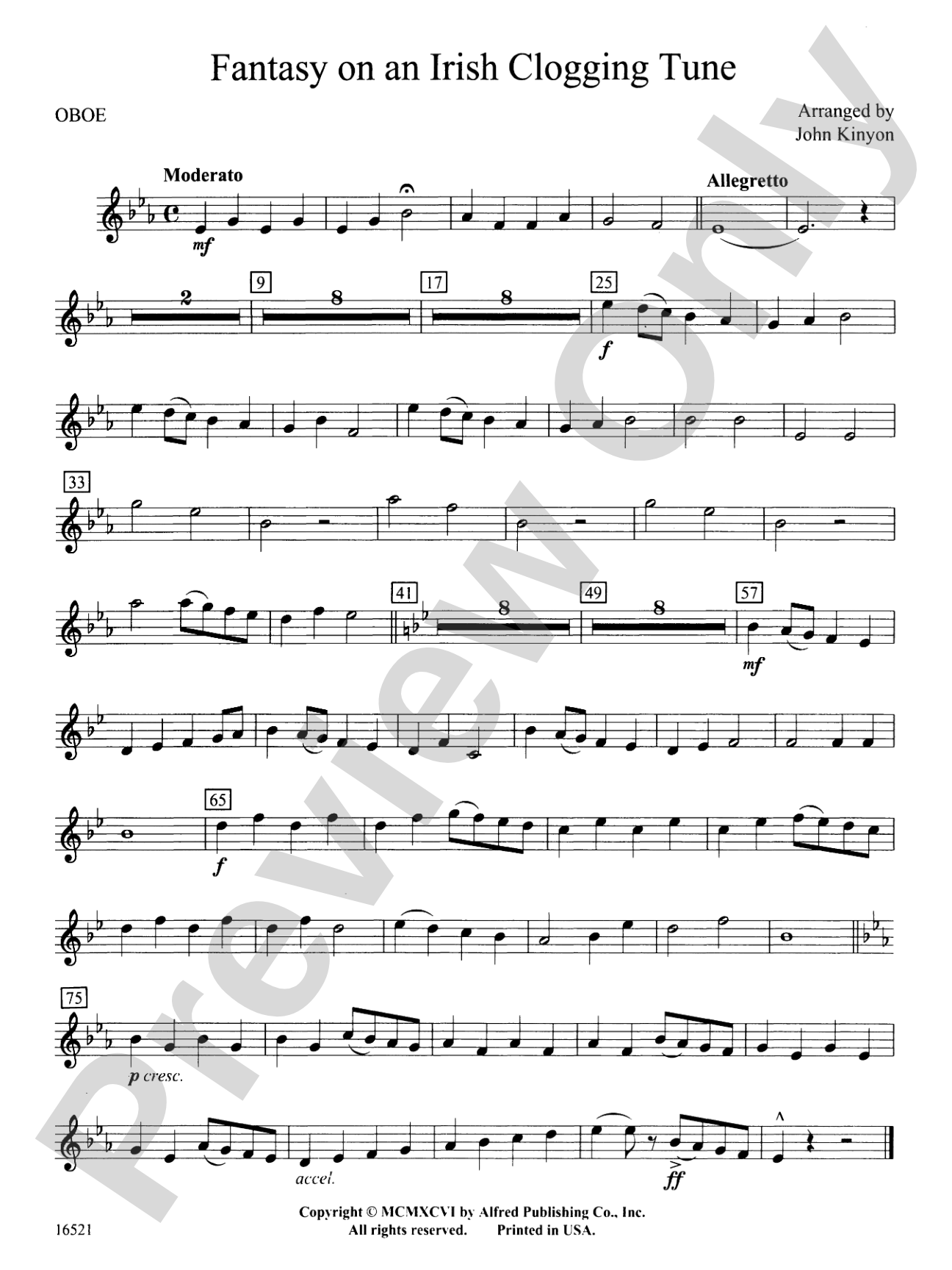 Fantasy on an Irish Clogging Tune: Oboe