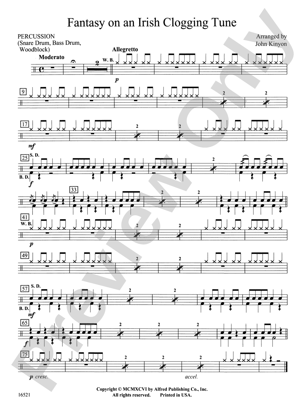 Fantasy on an Irish Clogging Tune: 1st Percussion
