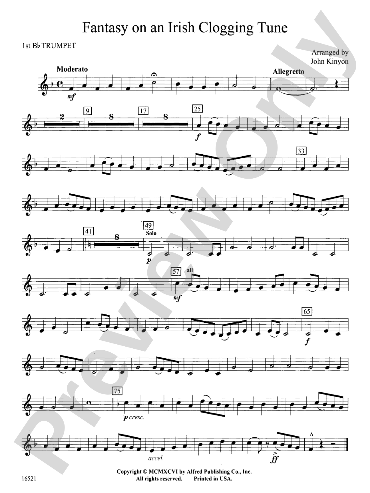Fantasy on an Irish Clogging Tune: 1st B-flat Trumpet