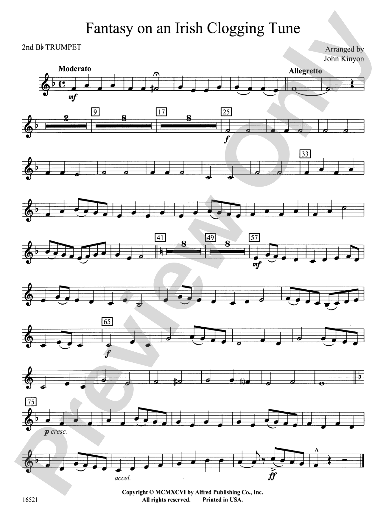 Fantasy on an Irish Clogging Tune: 2nd B-flat Trumpet