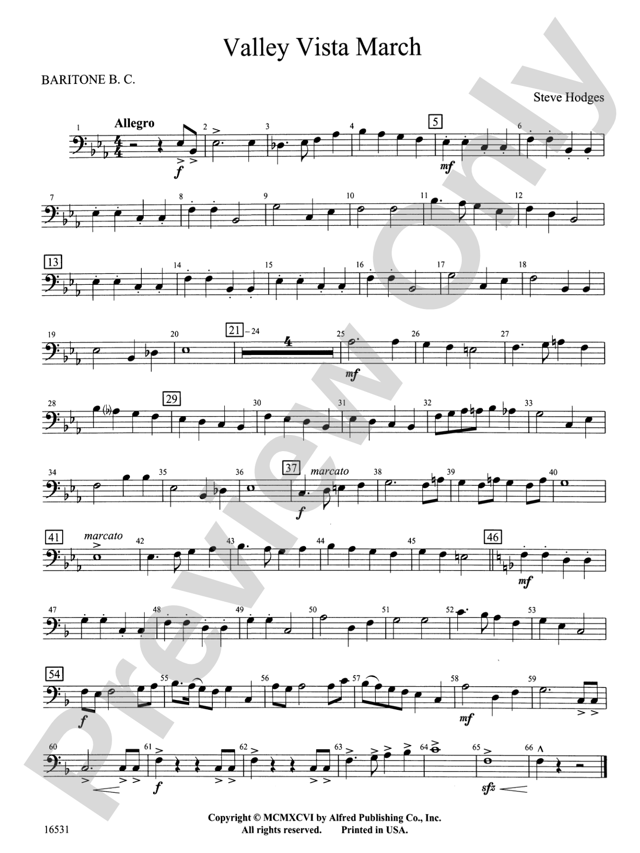 Valley Vista March: Baritone B.C.