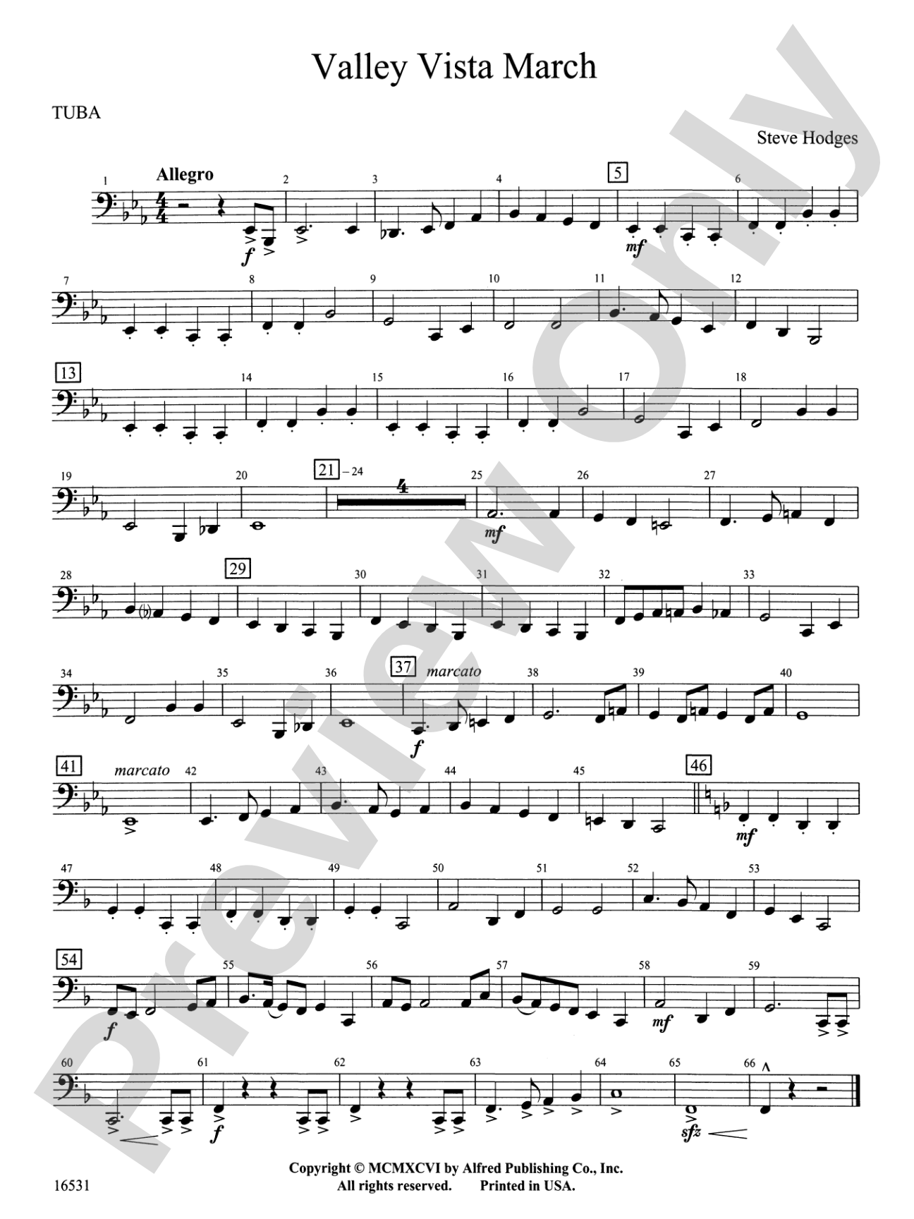 Valley Vista March: Tuba