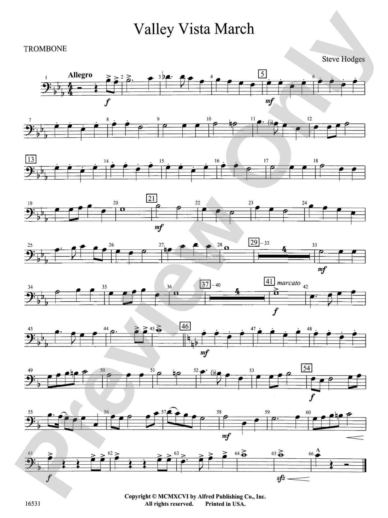 Valley Vista March: 1st Trombone