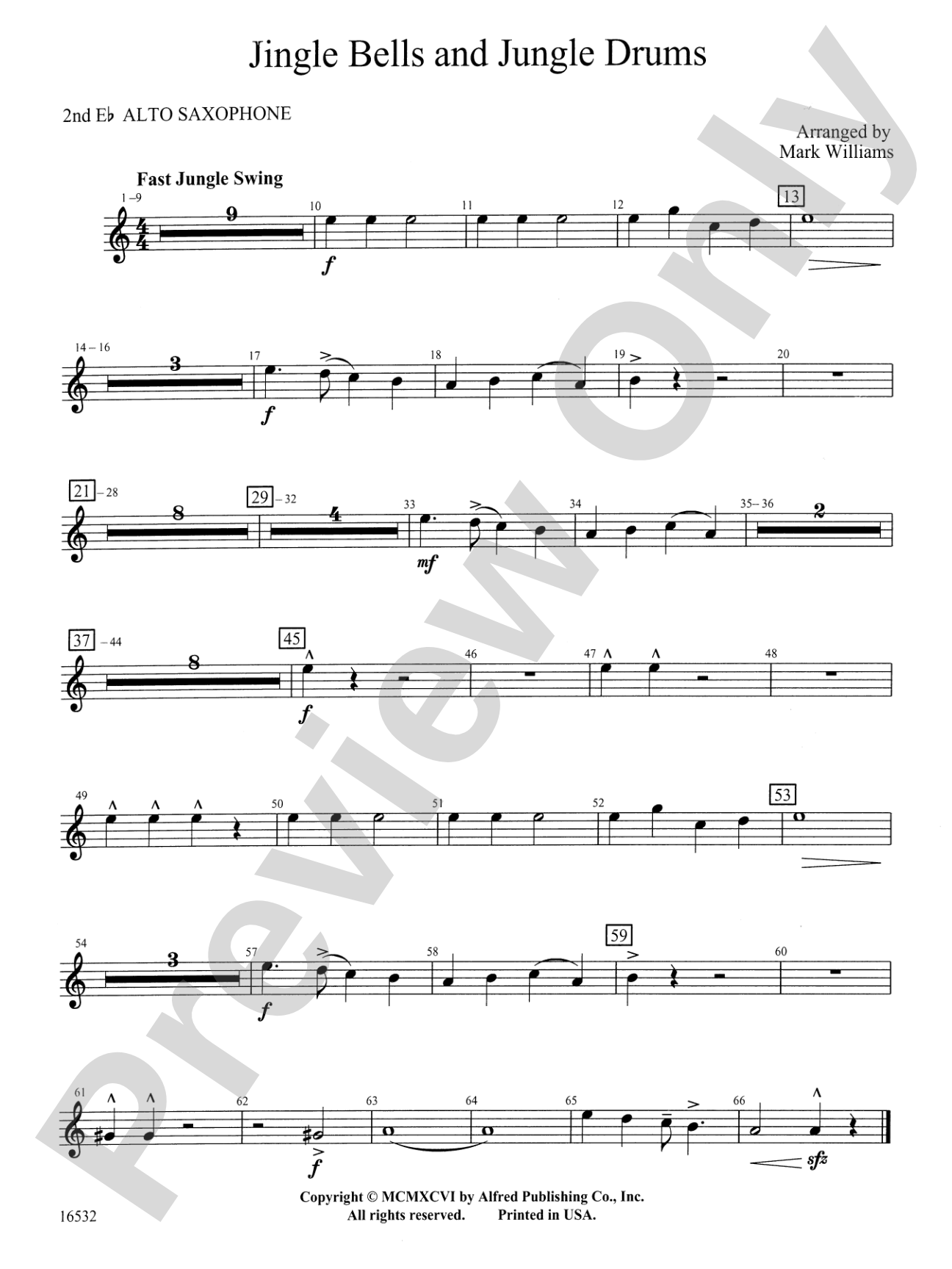 Jingle Bells and Jungle Drums: 2nd E-flat Alto Saxophone