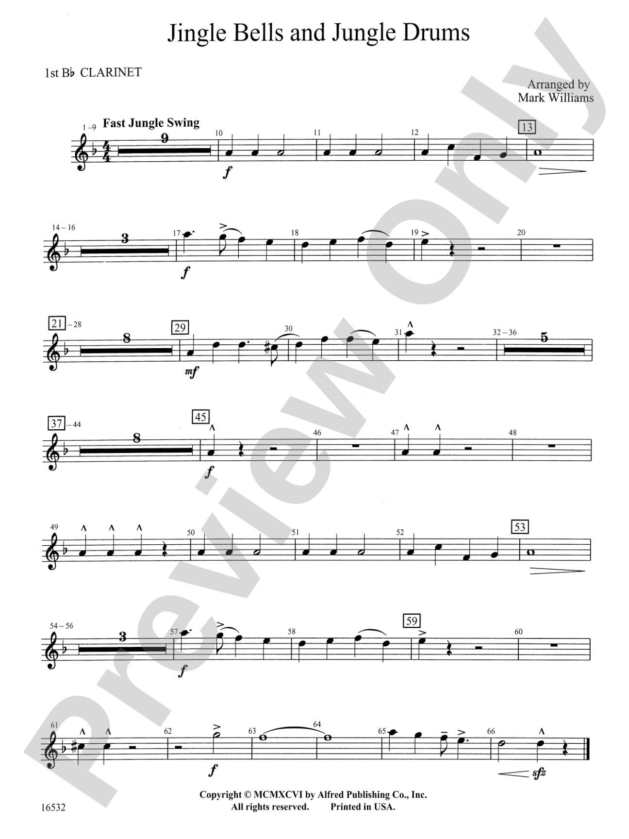 Jingle Bells and Jungle Drums: 1st B-flat Clarinet