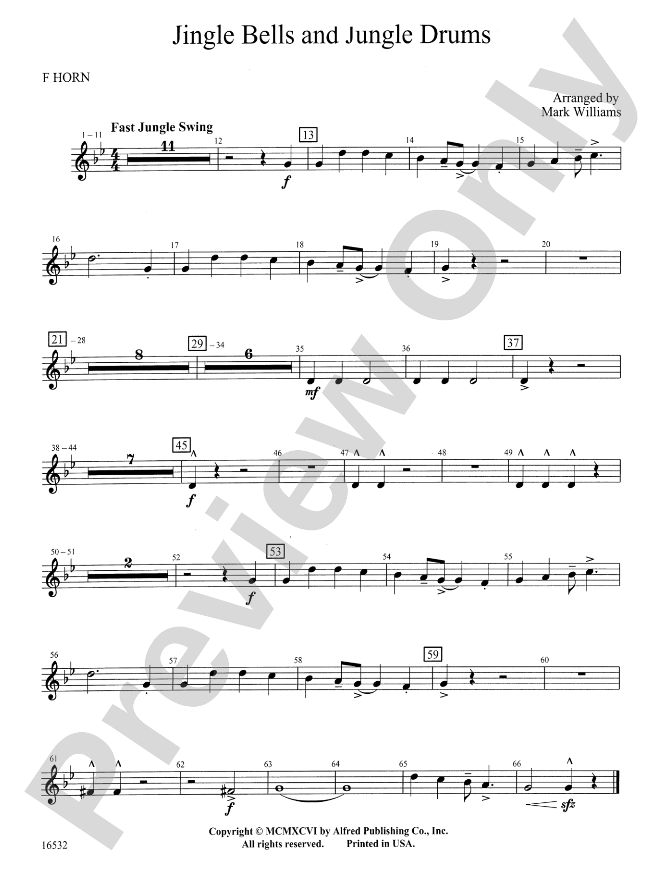 Jingle Bells and Jungle Drums: 1st F Horn